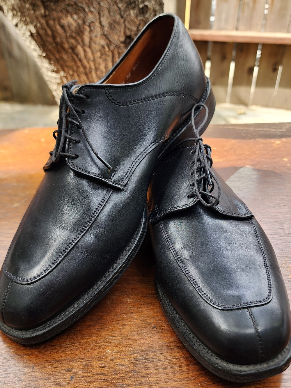 Allen Edmonds Denton Black Leather Split Toe Derby Dress Shoes Size 9.5 E 3002
